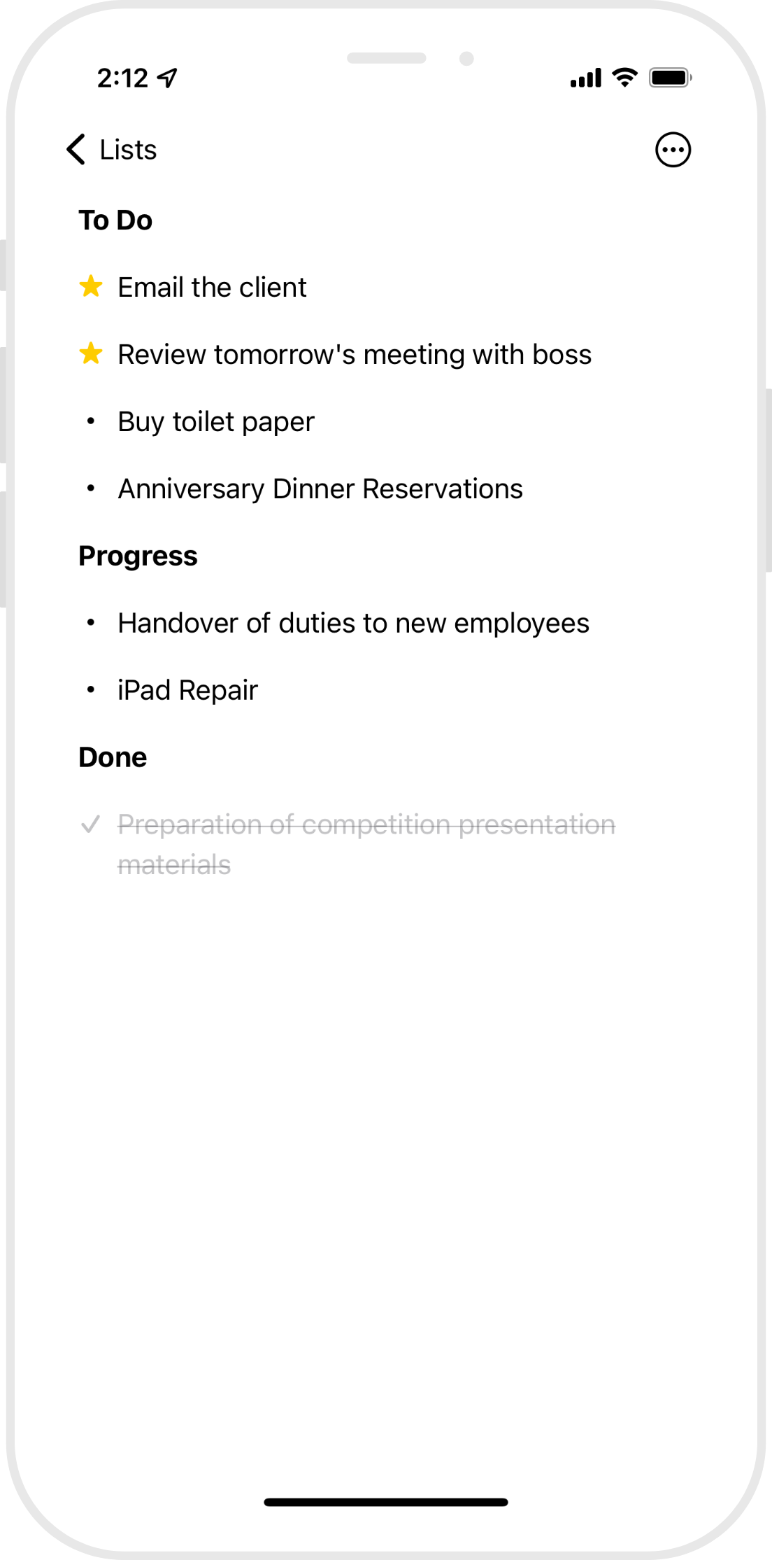 Todo list